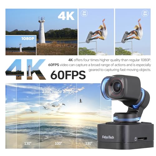 Camera with 3-Axis Gimbal, Magnetic Mount, Detachable Design for Travel Vlog F492