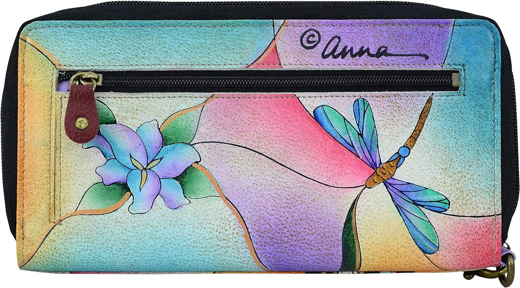 Hand Painted Genuine Leather Zip-Around Clutch W880
