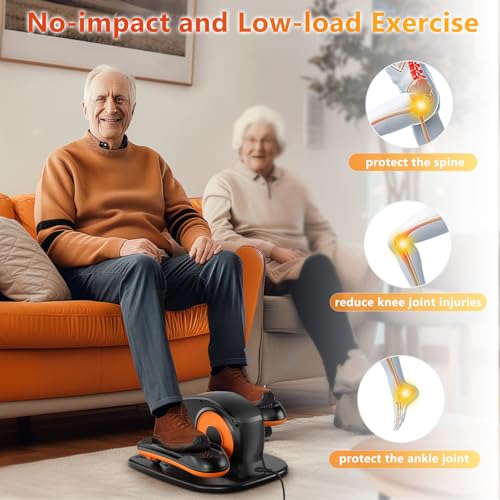 Under Desk Elliptical Machine with Remote, 15 Speeds, Portable Leg Exerciser for Home Office L629