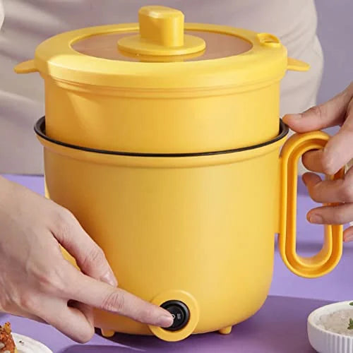 Electric Cooking Pot 1.5L with Clear Lid, Yellow C1332