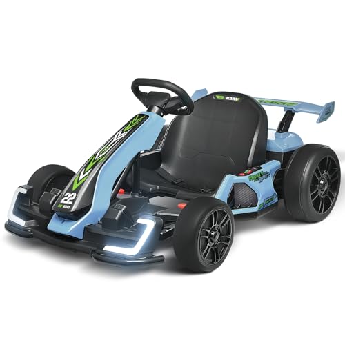 24V Kids Go Kart 300W Electric Drift Kart Outdoor Race Toy with 2X150W Motor, 7AH Battery K12878