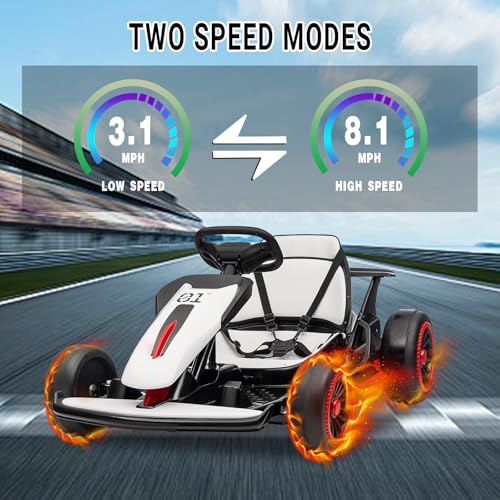 Kids Go Kart, 24V Electric Drift Car, 2-Speed Ride On Toy for Boys Girls 6+ V958