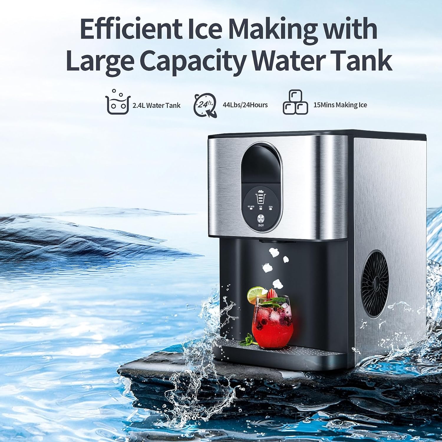 Countertop Nugget Ice Maker with Self-Cleaning R1337