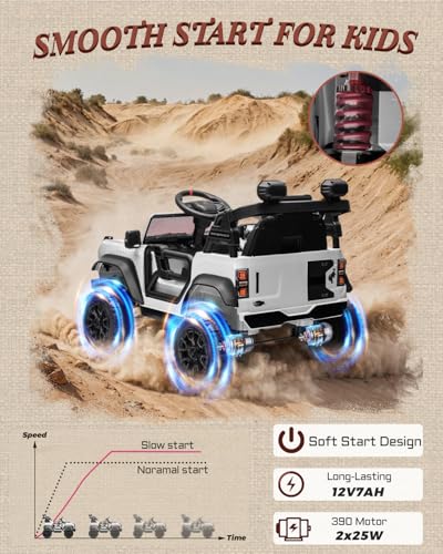 24V Ride on Car for Big Kids, 2 Seater with Remote Control, 4-Wheeler Suspension, 3 Speeds, LED Lights D981