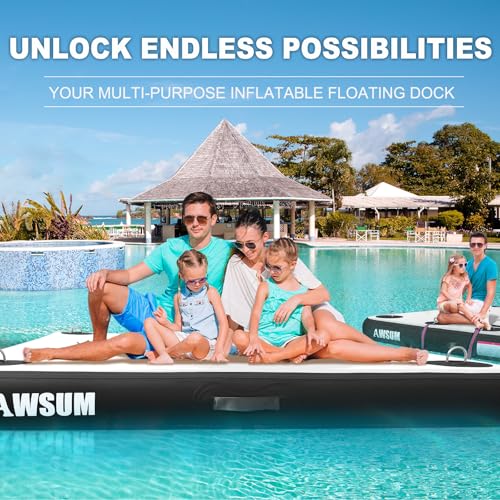 Inflatable Floating Dock Platform with Non-Slip Surface for Pool Beach Ocean B86969