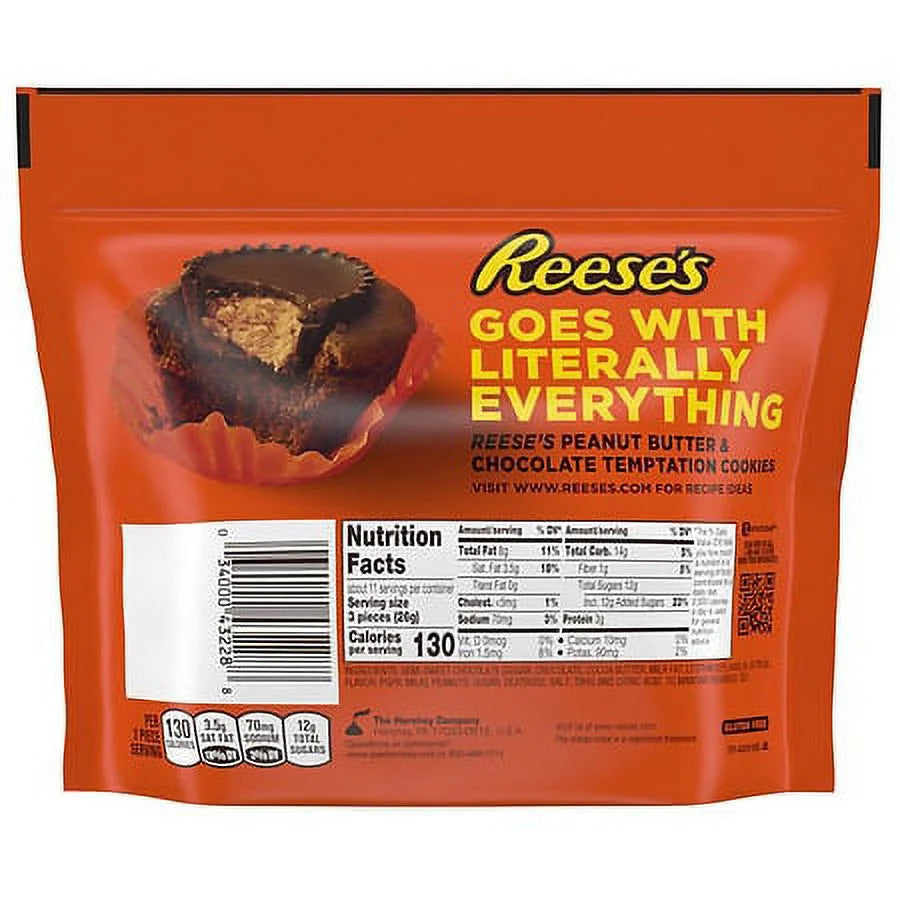 Dark Chocolate Peanut Butter Cups Candy, Individually Wrapped, 10.2oz Pack of 2 J847264
