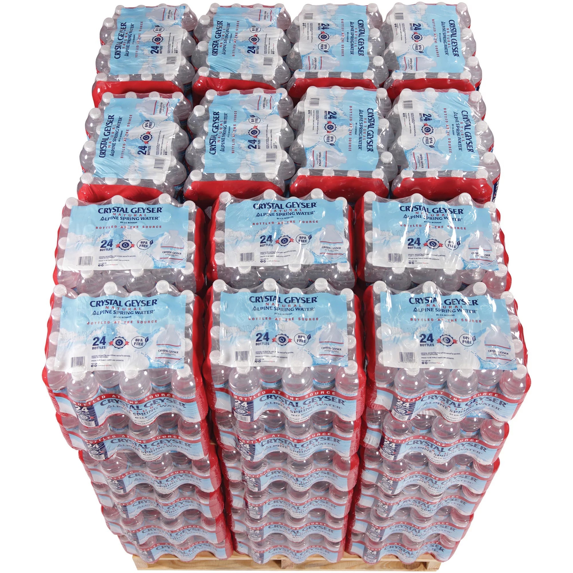 Natural Alpine Spring Water, 16.9 oz Bottle, 24 Pack I83166