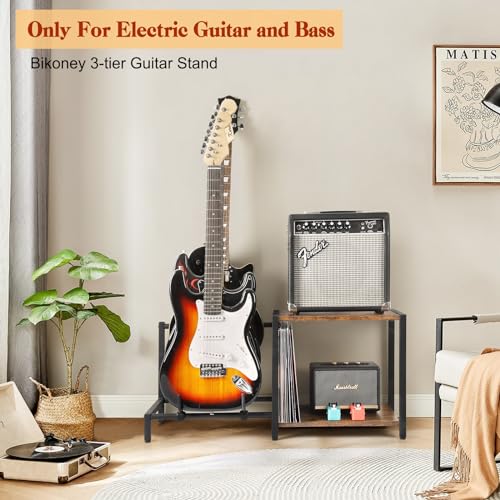 Guitar Rack, 3-Piece Floor Stand with Amp Support, Adjustable Holder for Multiple Instruments H140