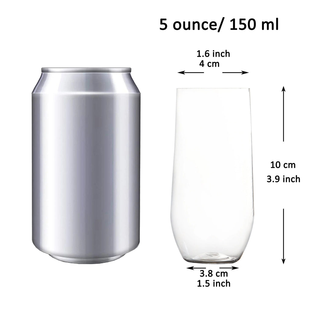 25 Pack Shatterproof Plastic Champagne Flutes 5 oz W4839