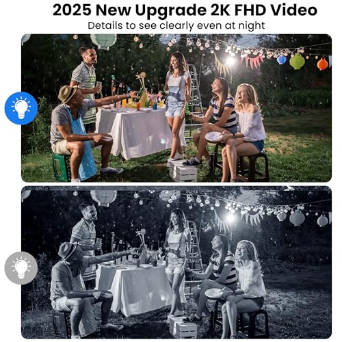 2K Wireless Outdoor Security Camera, Battery Powered, AI Motion Detection, 2-Way Talk X198
