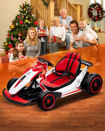 Kids Electric Drift Go Kart, 2-Speed, Max Load 110lbs, Red J335