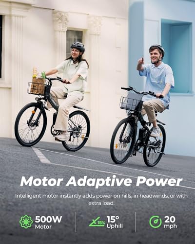 Folding Electric Bike for Adults 500W with Full Suspension, 7-Speed, 26" I199748