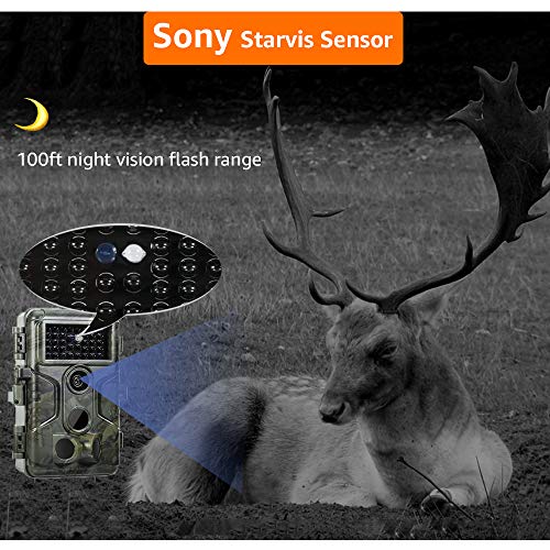 Trail Camera, 64MP 1296p, No Glow Night Vision, 100ft Range, Motion Activated Waterproof Y85186