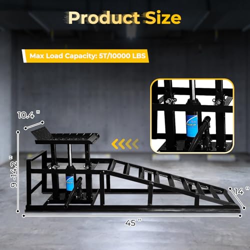 Heavy Duty Steel Hydraulic Car Ramps for Oil Change, 2 Pack I8061