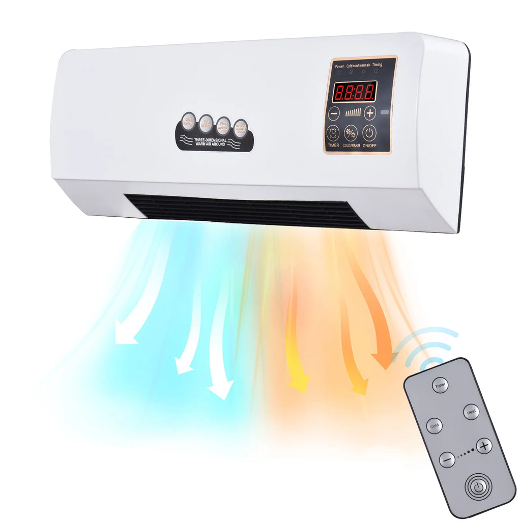 Pinnaco 1800W Heater and Air Conditioner Combo, 2-in-1 Electric Cooling and Heating Fan with Remote Control for Dormitory Home