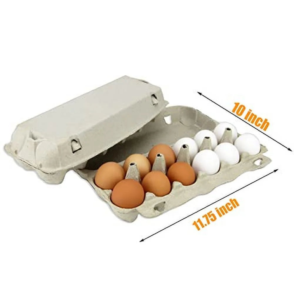 Printed Pulp Egg Cartons - Large Egg Storage Tray, Holds 1 Dozen F5865