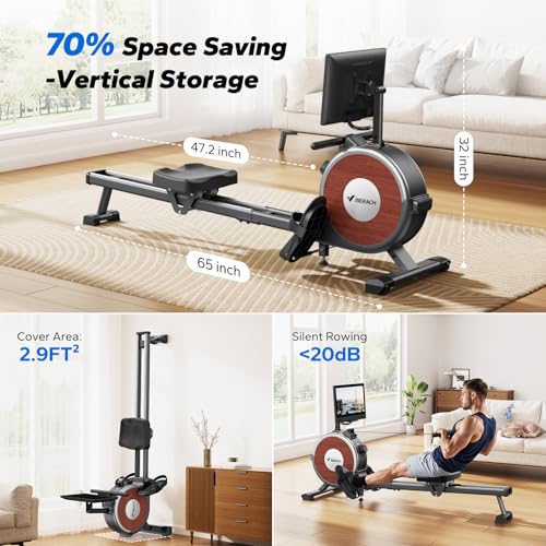 Magnetic Rowing Machine for Home, 16 Levels, Quiet Resistance, 350lbs Capacity Z5255