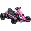 Aosom 24V 8.1 MPH Electric Go Kart, Drifting Car Battery Powered Ride on Toy Outdoor with Slow Start, Music, Horn Honking and Safety Belt, for 8-12 Years Old, White