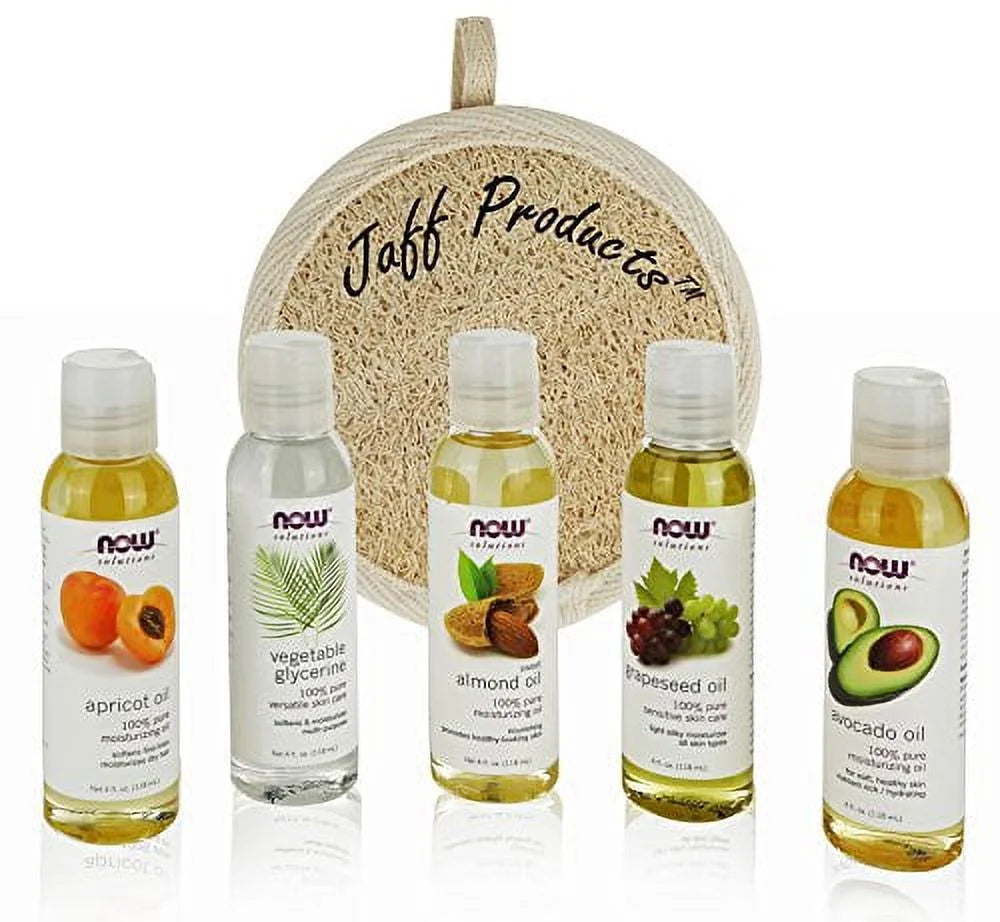 Carrier Oil Gift Set - Almond, Grapeseed, Avocado, Apricot & Vegetable Glycerine, 4 Oz Each V502219