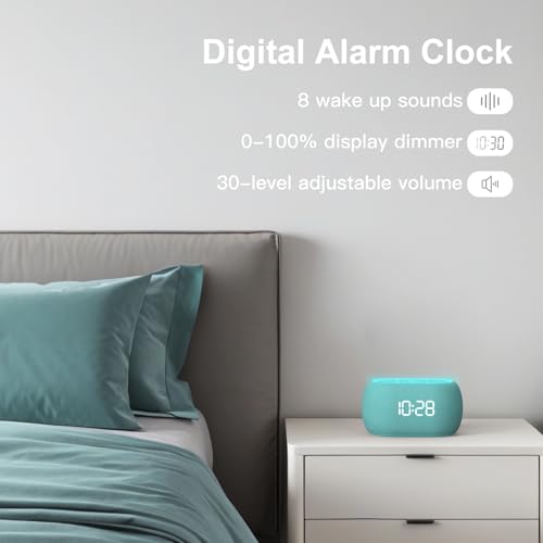 White Noise Sound Machine Alarm Clock with Bluetooth Speaker G270