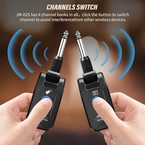 Wireless Guitar System 5.8GHz Transmitter Receiver with Charging Box A704