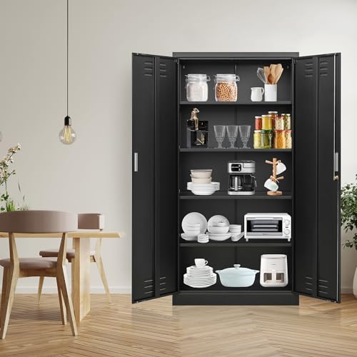 Metal Storage Cabinet with Adjustable Shelves, White M995185