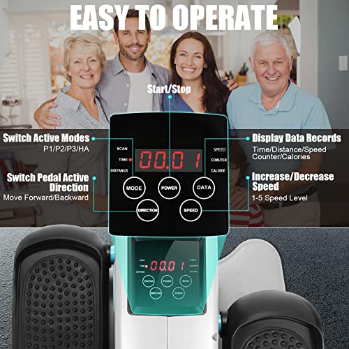 Under Desk Elliptical, Electric Leg Exerciser for Seniors, Portable Seated Foot Pedal with Remote X102