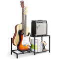 Guitar Rack, 3-Piece Floor Stand with Amp Support, Adjustable Holder for Multiple Instruments H140