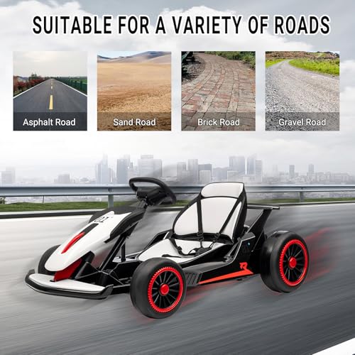 Kids Go Kart, 24V Electric Drift Car, 2-Speed Ride On Toy for Boys Girls 6+ V958