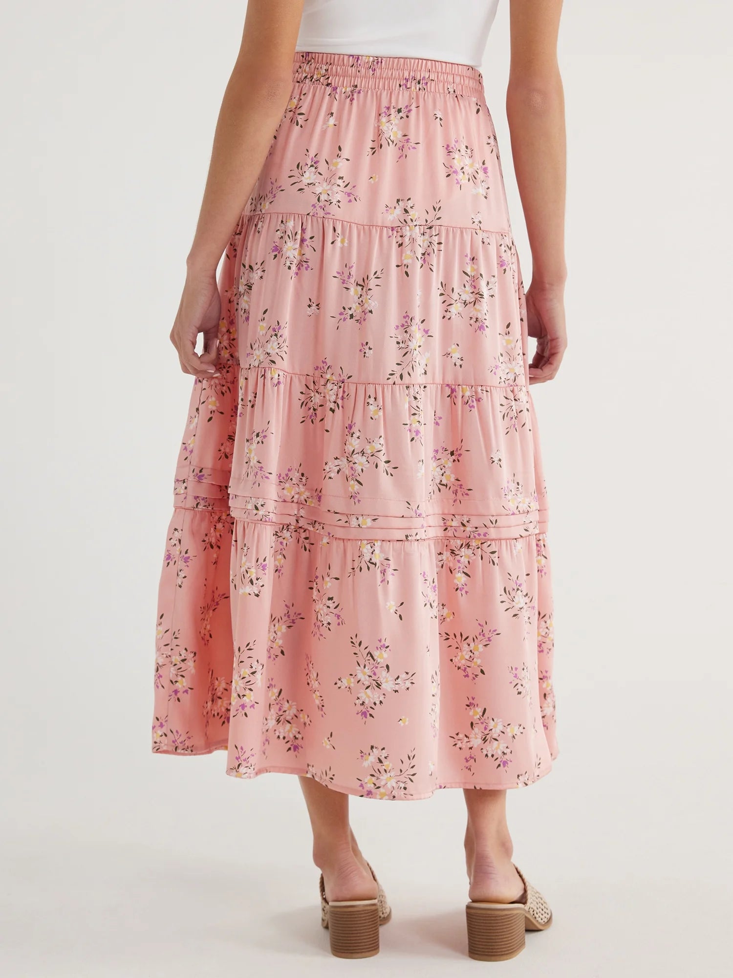 Women's Tiered Maxi Skirt with Elastic Waistband Y4718