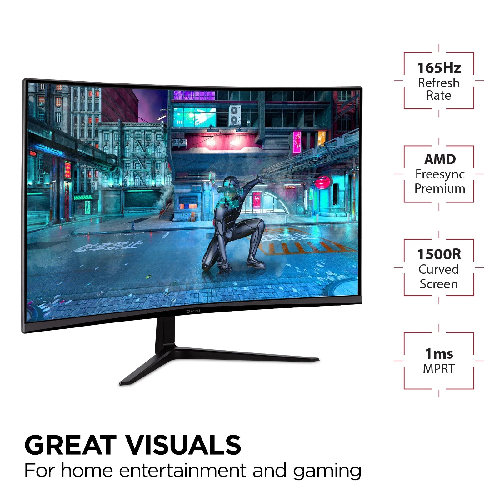 32 Inch Curved 1080p 165Hz Gaming Monitor with FreeSync and Eye Care Q4954