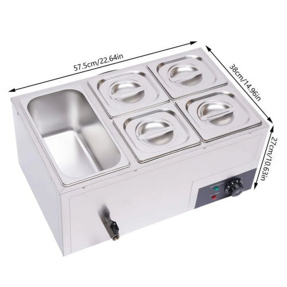 Stainless Steel Electric Food Warmer with 5 Pans H208908