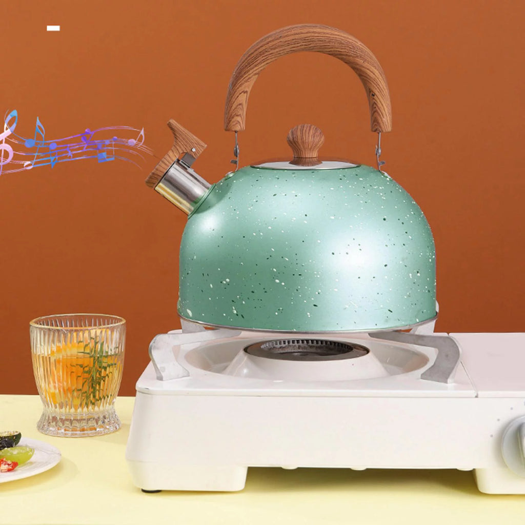 Green Whistling Water Kettle Teapot U4276