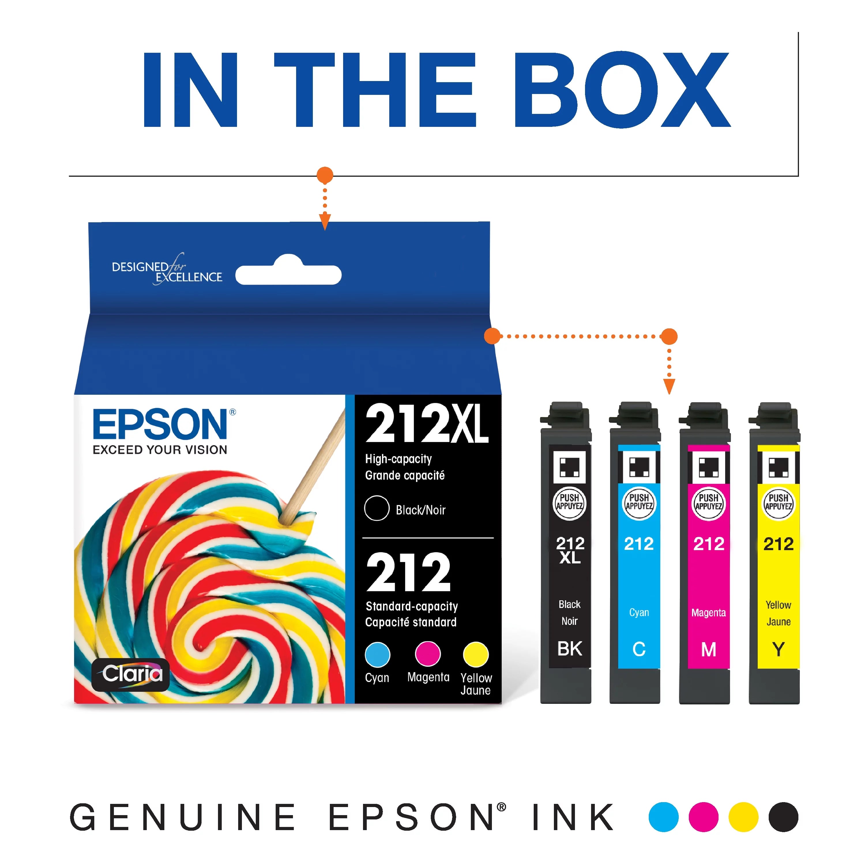 High Capacity Black & Standard Color Ink Cartridge Combo Pack T101