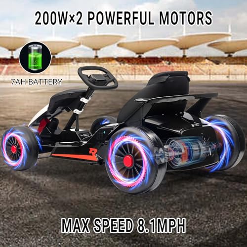 Kids Go Kart, 24V Electric Drift Car, 2-Speed Ride On Toy for Boys Girls 6+ V958