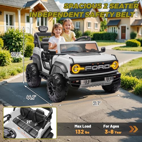 2 Seater Ride On Car for Kids, 24v Electric Truck with Remote Control, Blue V213