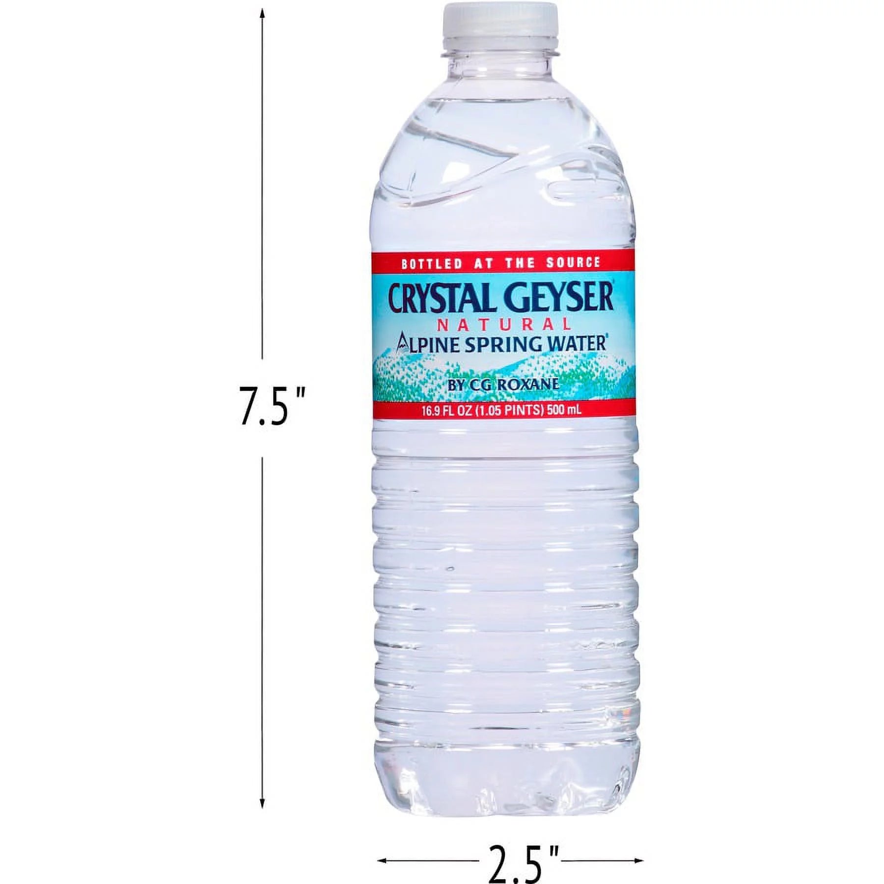Natural Alpine Spring Water, 16.9 oz Bottle, 24 Pack I83166