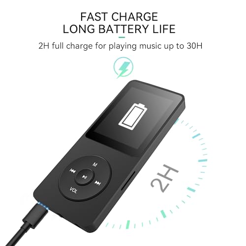 MP3 Player with Bluetooth 5.3, 1.8 Inch Screen, FM Radio, Voice Recorder O744186