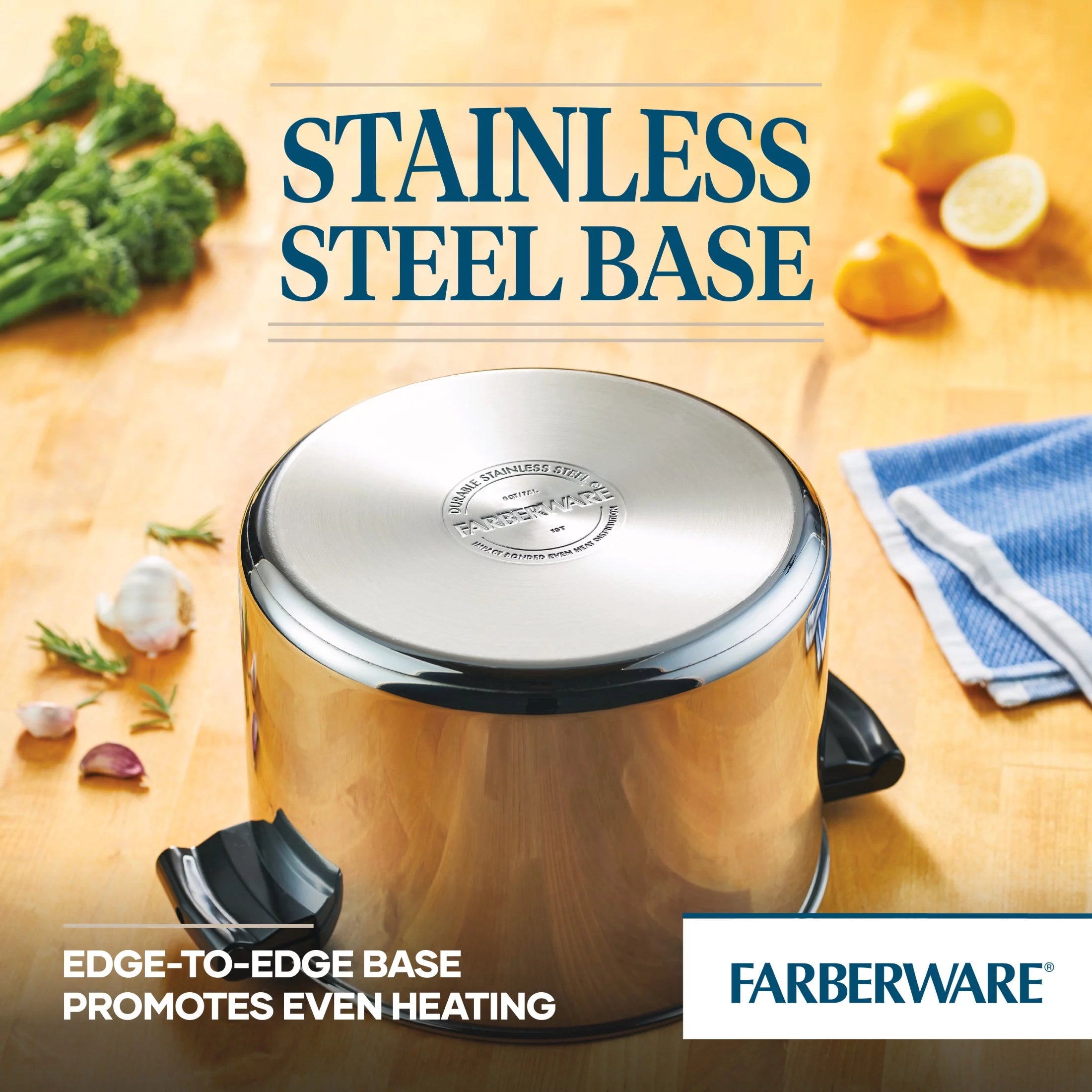Stainless Steel 8 Quart Covered Stockpot F7016