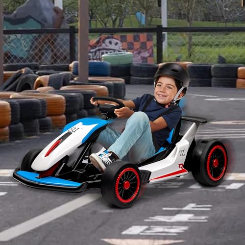 Kids Go Kart, 24V Electric Drift Car, 2-Speed Ride On Toy for Boys Girls 6+ V958