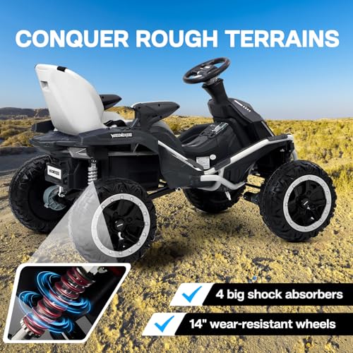 24V Ride on Toy for Big Kids with 4 Motors and Bluetooth Speaker R859