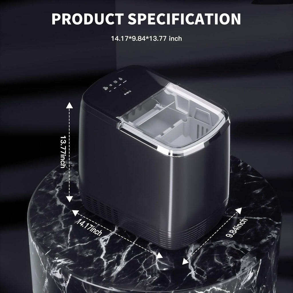 Countertop Ice Maker with Auto-Cleaning, Portable with Basket and Scoop P13620
