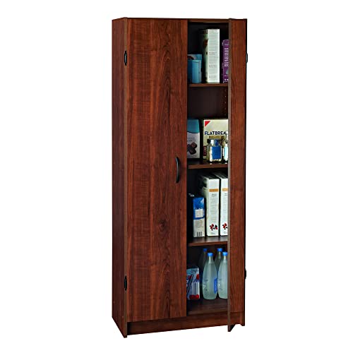 Pantry Cabinet with 2 Doors and Adjustable Shelves, White F51204