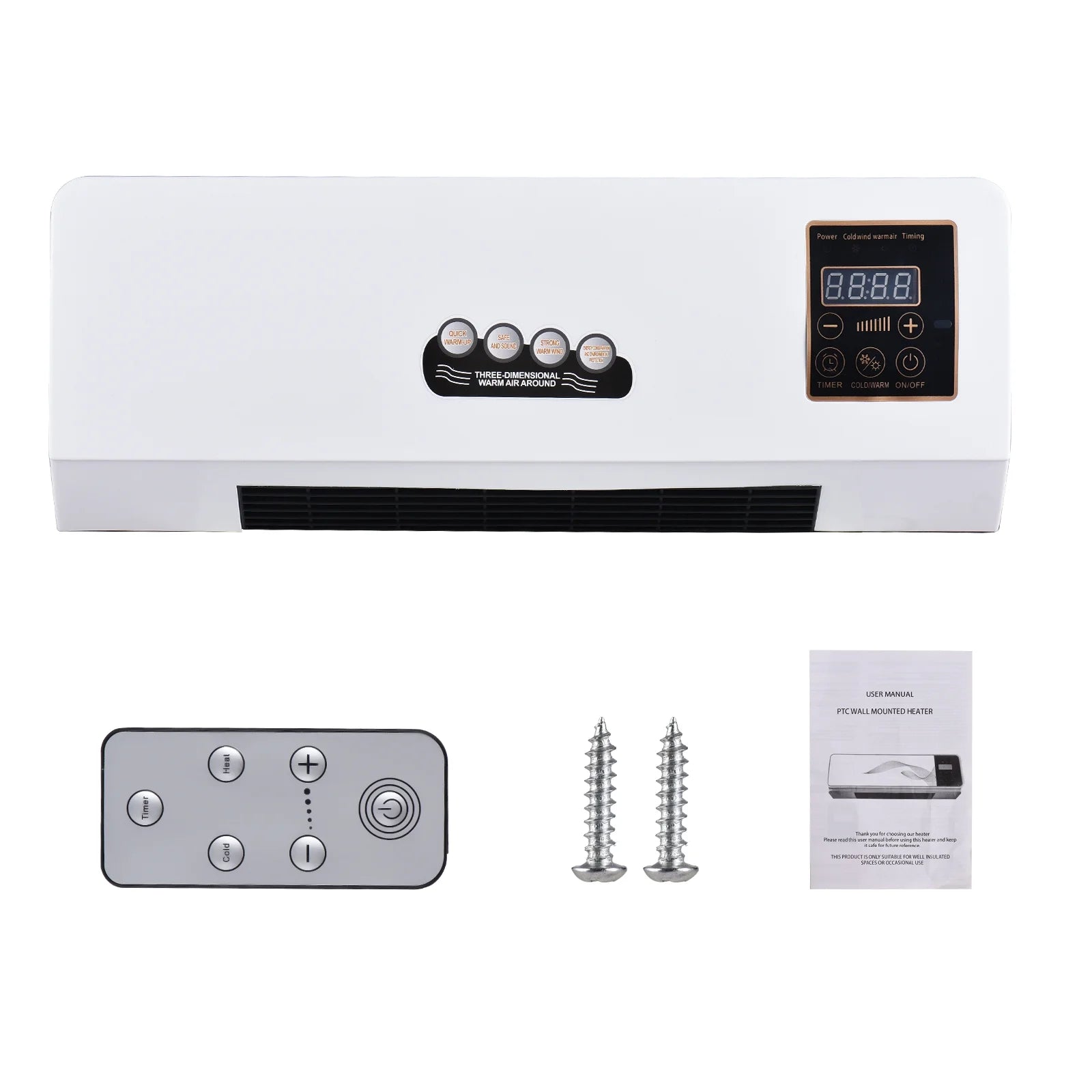 1800W Heater and Air Conditioner Combo, 2-in-1 Cooling and Heating Fan with Remote Control O769068