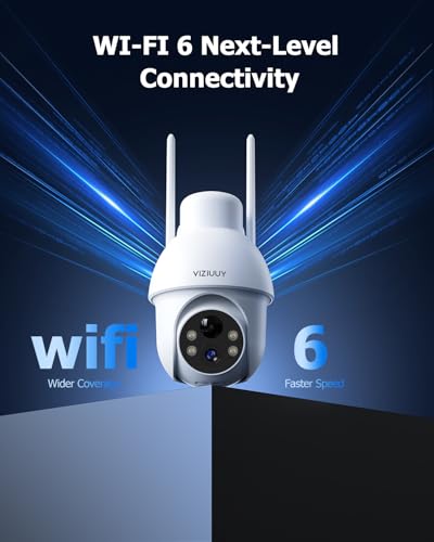Wireless Outdoor Security Camera, 360° Pan Tilt, Color Night Vision J583888