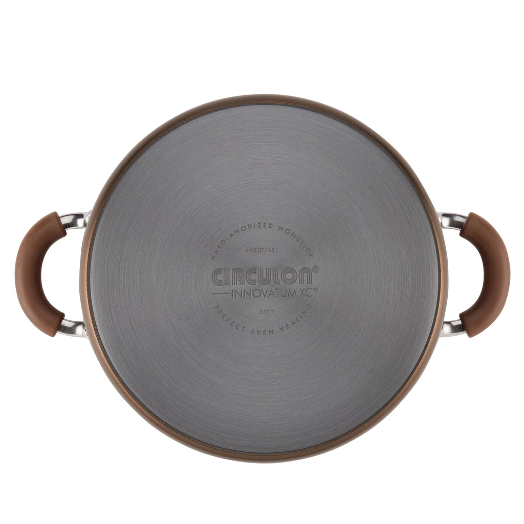 Covered Dutch Oven, Hard-Anodized, Non Stick, 4.5 Quart T853