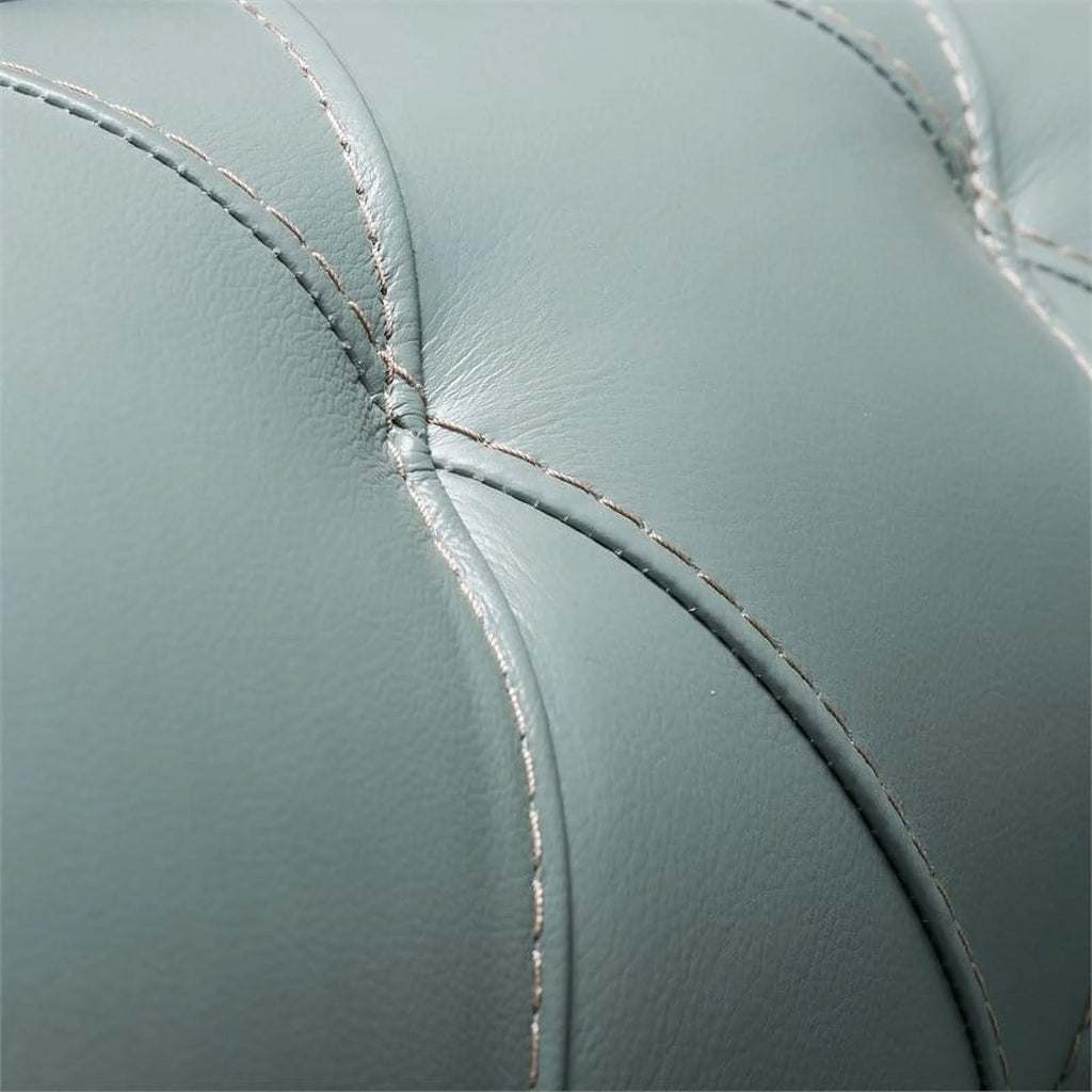 Spa Green Tufted Leather Sofa A958