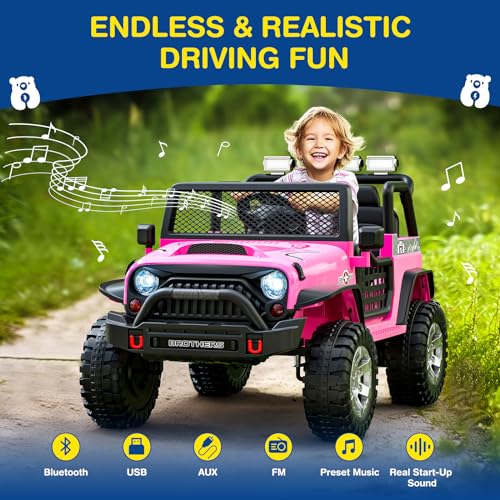 12V Kids Electric Ride On Car with Remote Control, Bluetooth Speaker, LED Lights Z308