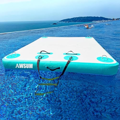Inflatable Floating Dock Platform with Non-Slip Surface for Pool Beach Ocean B86969