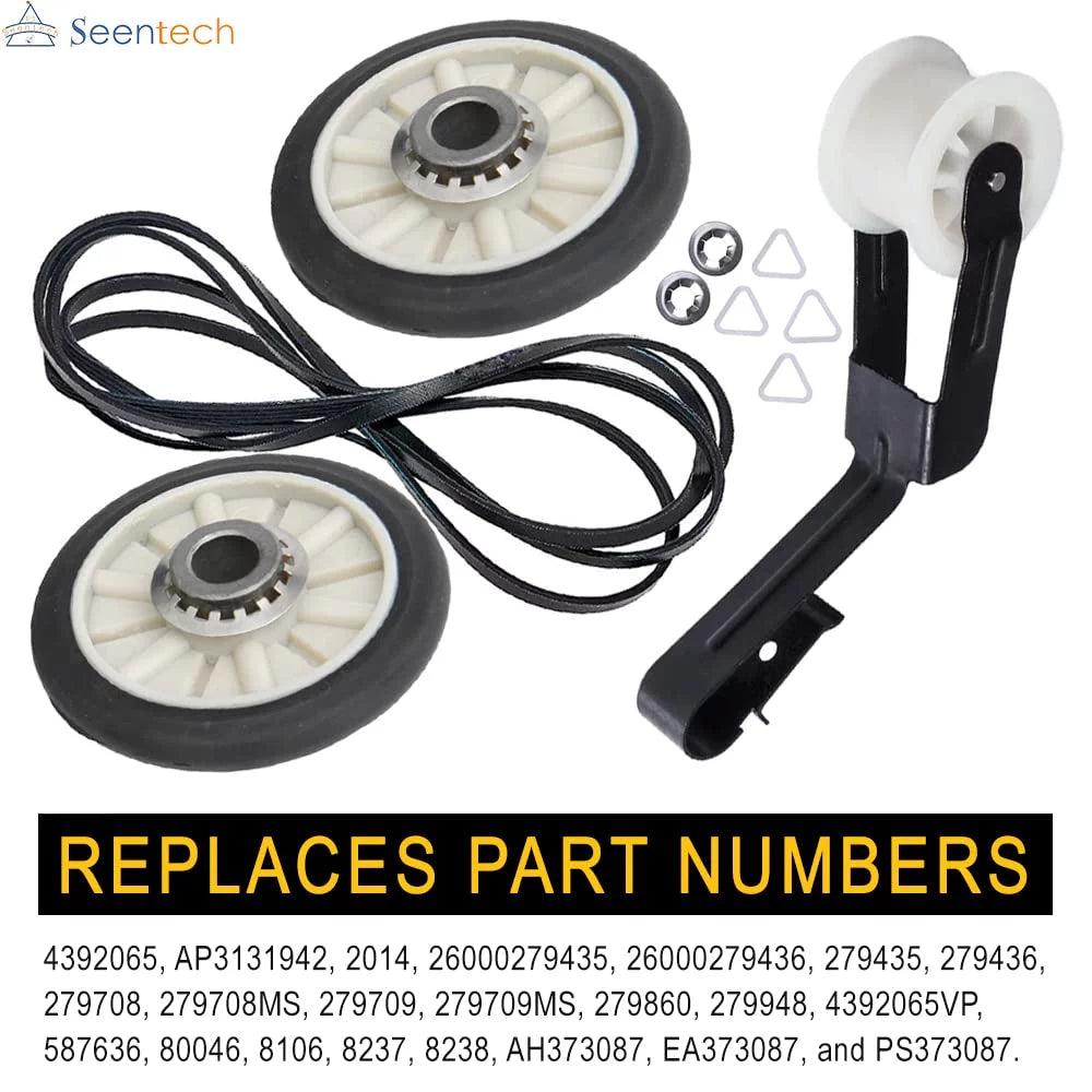 Dryer Repair Kit with Drum Roller, Idler Pulley and Belt I42149